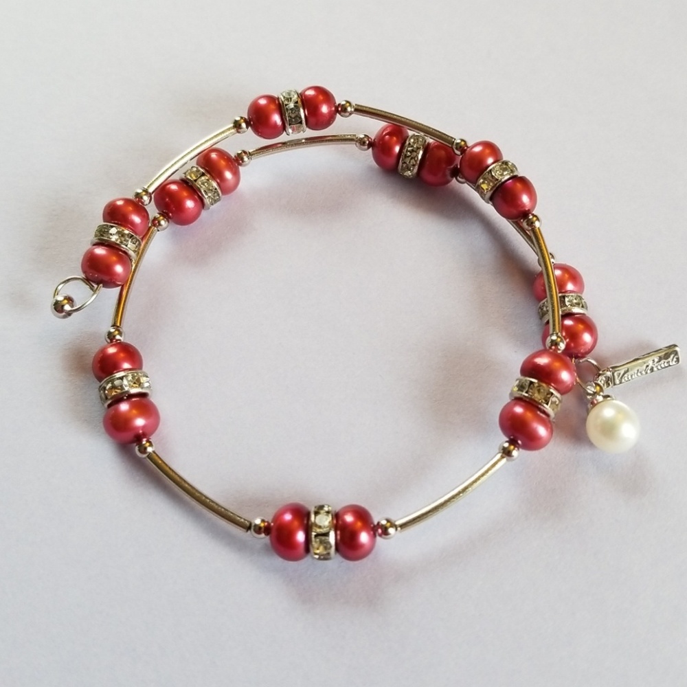 Vantel Pearls "Ruby" wire wrap bracelet